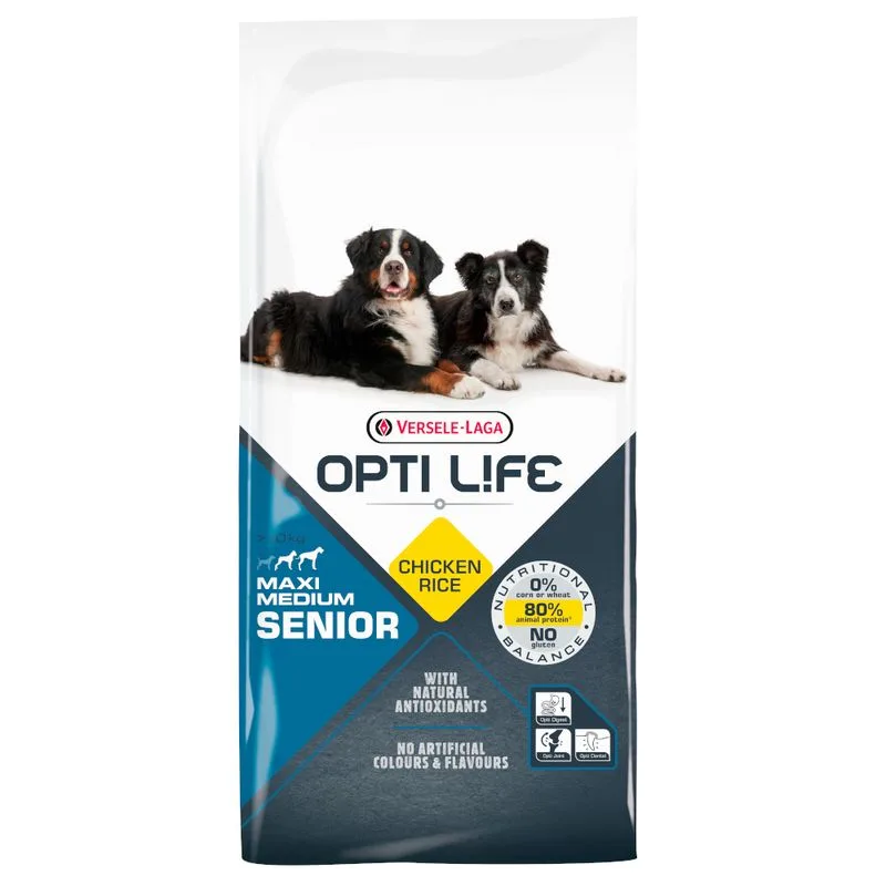 Opti Life Senior Medium & Maxi Pollo e Riso (Set %: 2 x 12,5 kg)