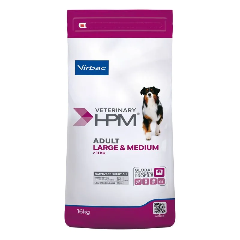 Virbac Veterinary HPM Adult Dog Large & Medium Crocchette per cane (16 kg)