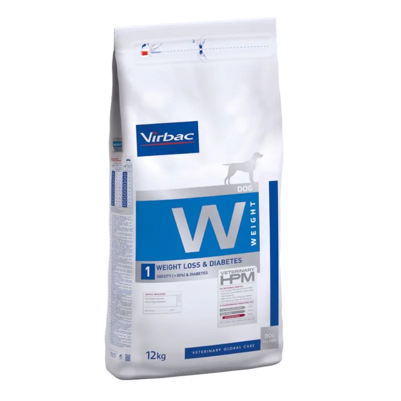 Virbac Veterinary HPM Dog Weight Loss & Diabetes W1 Crocchette per cane (Set %: 2 x 12 kg)