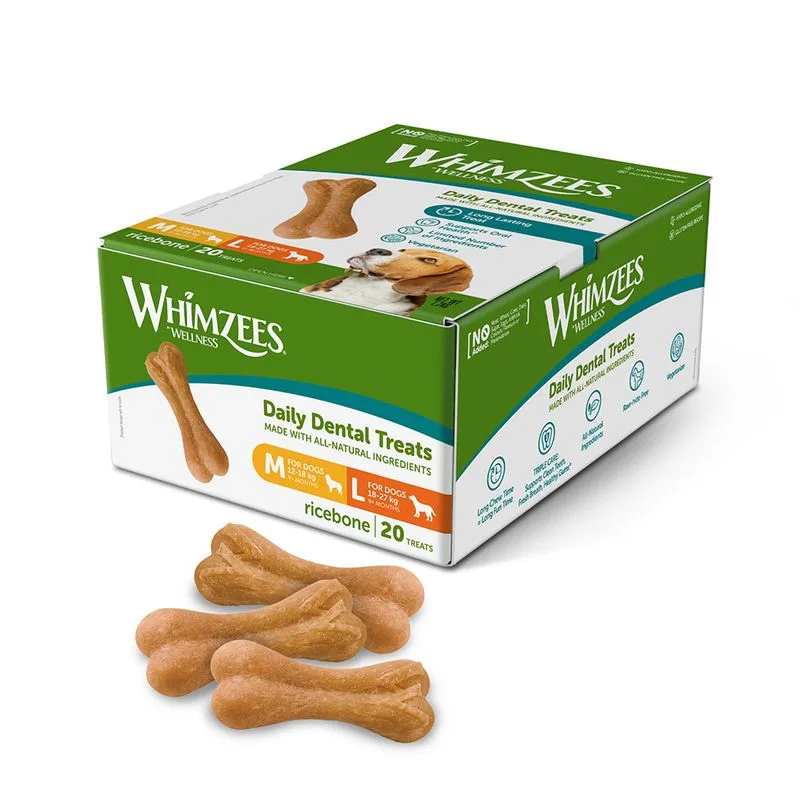 Whimzees by Wellness Ricebones (Set %: 2 x tg M/L (40 pz))