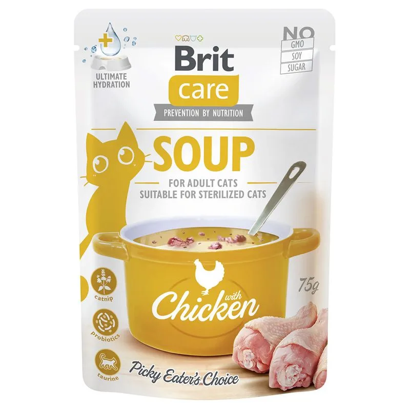 Brit Care Soup 15 x 75 g umido gatto (Pollo)