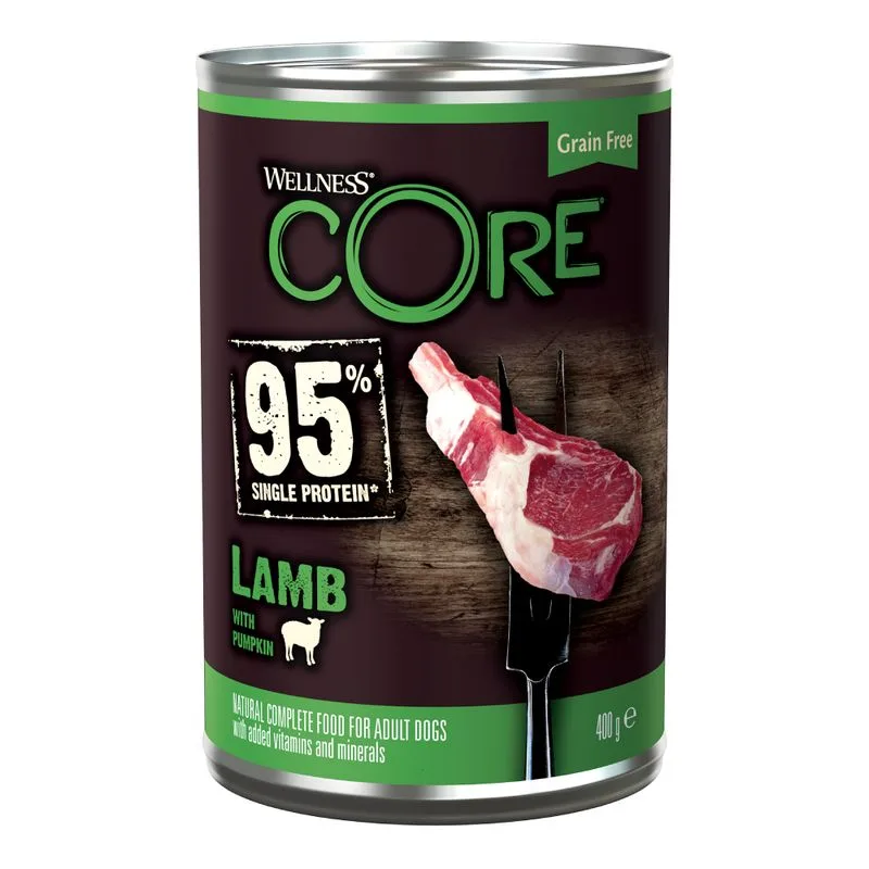 Wellness Core Adult 95% Single Protein 6 x 400 g (Agnello & Zucca)