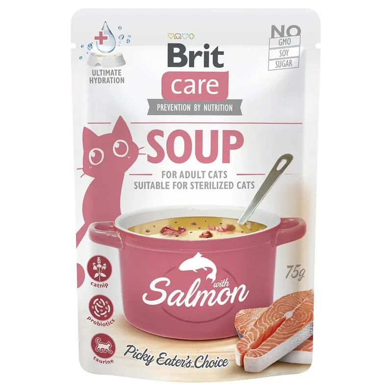 Brit Care Soup 15 x 75 g umido gatto (Salmone)