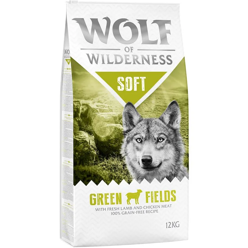 Wolf of Wilderness Soft - Green Fields Agnello Crocchette per cani (Set %: 2 x 12 kg)