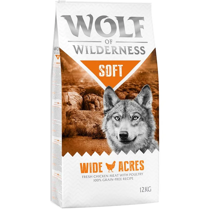Wolf of Wilderness Soft - Wide Acres Pollo Crocchette per cani (Set %: 2 x 12 kg)
