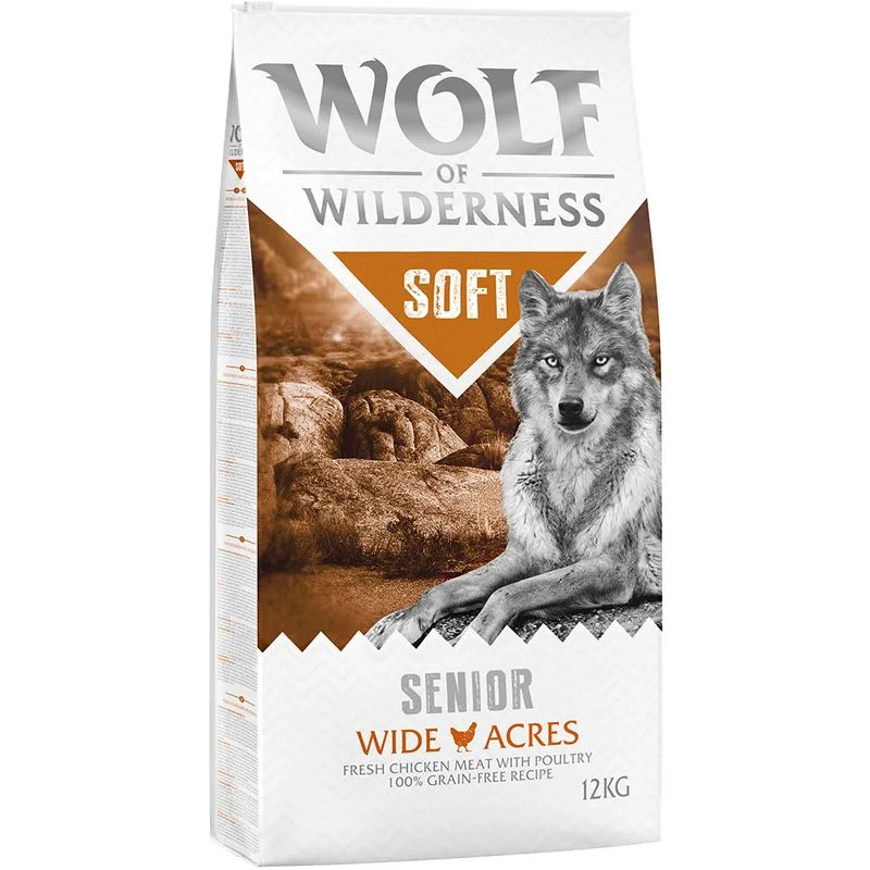 Wolf of Wilderness Senior Soft - Wide Acres Pollo Crocchette per cani (Set %: 2 x 12 kg)