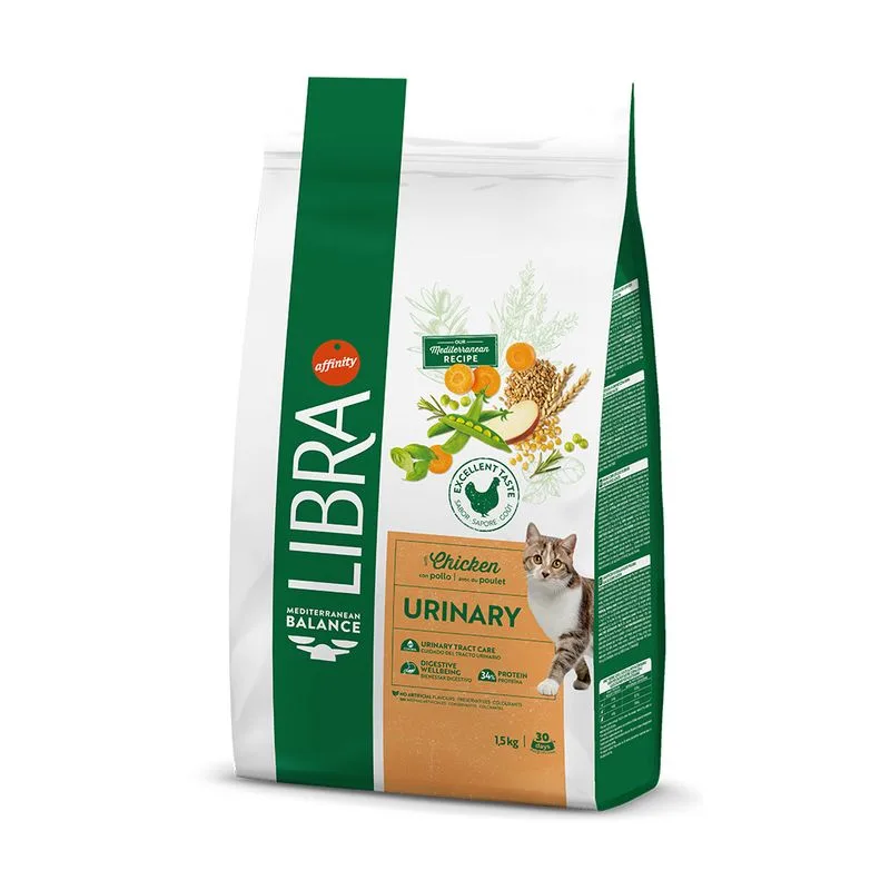 Libra Cat Adult Urinary con Pollo Crocchette per gatto (Set %: 2 x 1,5 kg)