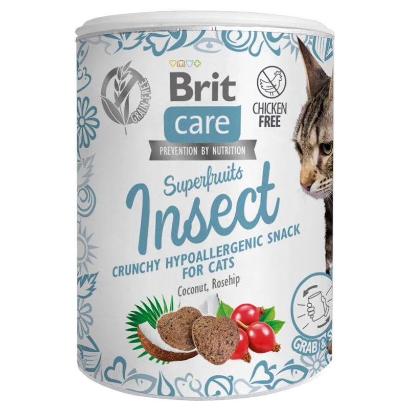 Brit Care Superfruits & Insetti Snack per gatti (Set %: 3 x 100 g)