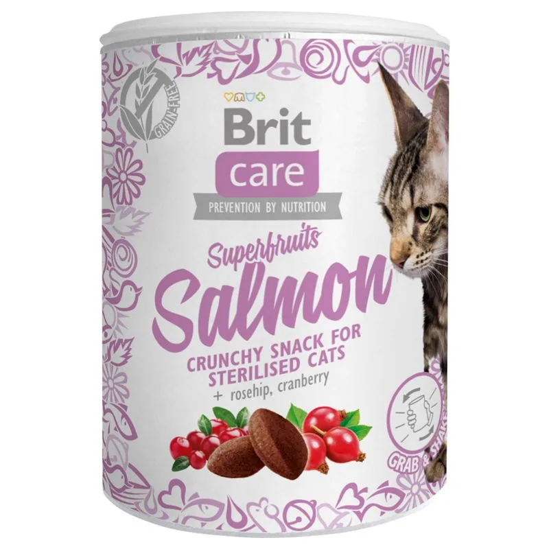 Brit Care Superfruits & Salmone Snack per gatti (Set %: 3 x 100 g)