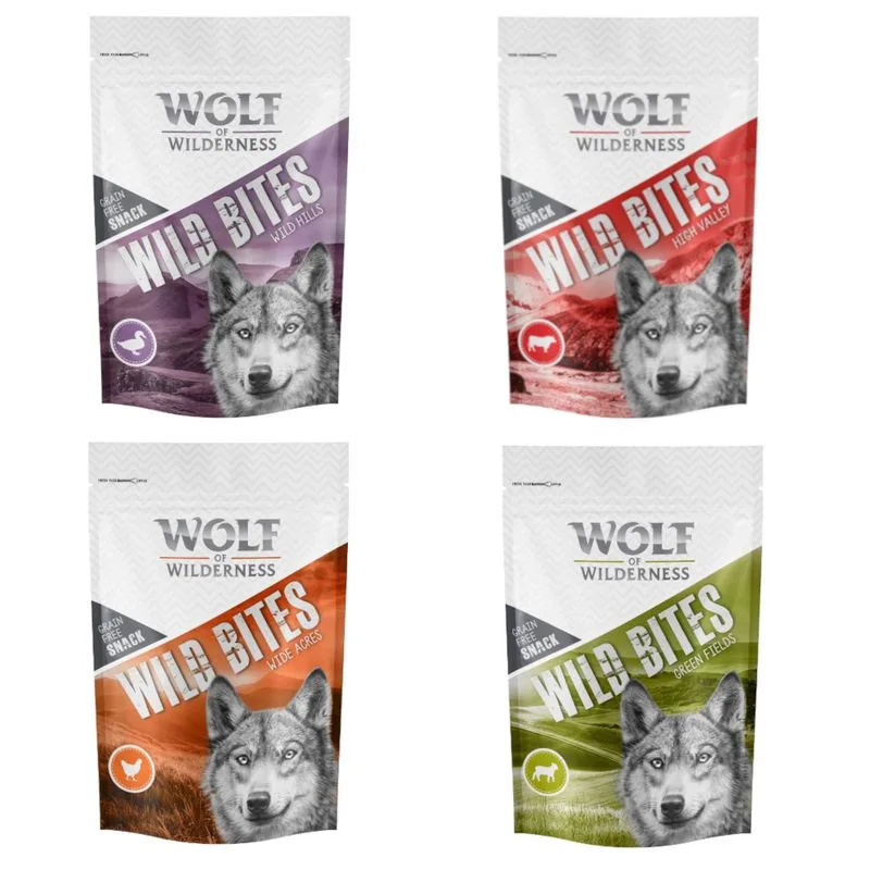 Set prova! Wolf of Wilderness Snack - Wild Bites 3 o 4 x 180 g