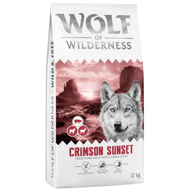 Wolf of Wilderness "Crimson Sunset" - Agnello & Capra (Set %: 2 x 12 kg - NUOVA RICETTA!)