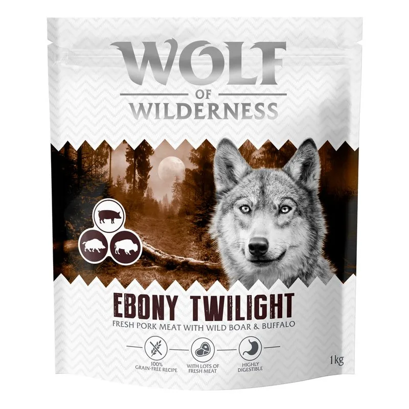 Wolf of Wilderness "Ebony Twilight" Cinghiale & Bufalo - senza cereali (4 kg (4 x 1 kg) - NUOVA RICETTA!)