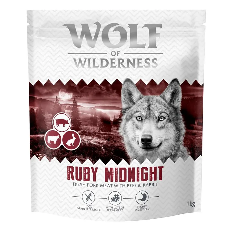 Wolf of Wilderness "Ruby Midnight" - Manzo & Coniglio (4 kg (4 x 1 kg) - NUOVA RICETTA!)