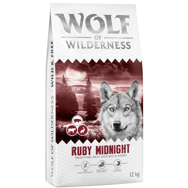 Wolf of Wilderness "Ruby Midnight" - Manzo & Coniglio (Set % 2 x 12 kg - NUOVA RICETTA!)