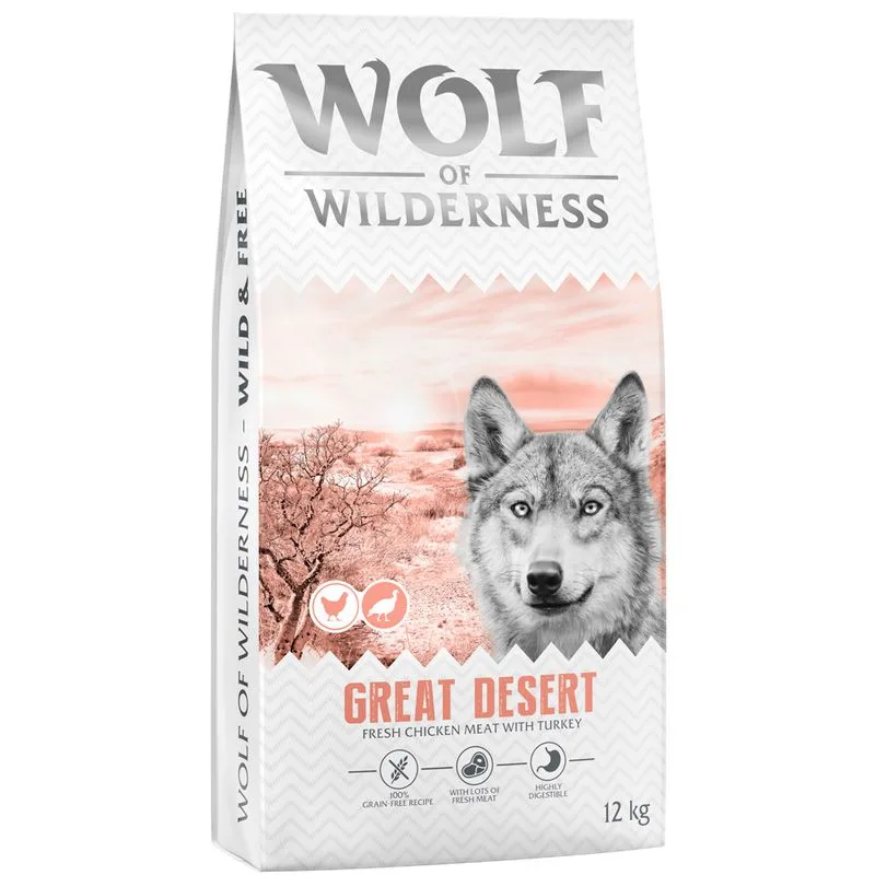 Wolf of Wilderness Adult "Great Desert" - Tacchino (Set %: 2 x 12 kg - NUOVA RICETTA!)