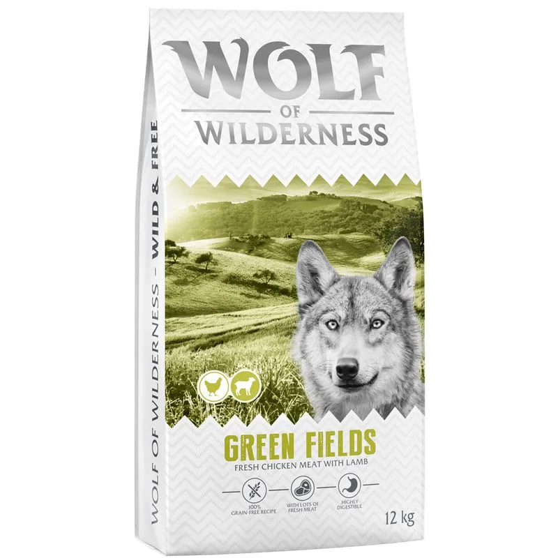 Wolf of Wilderness Adult "Green Fields" - Agnello (Set %: 2 x 12 kg - NUOVA RICETTA!)