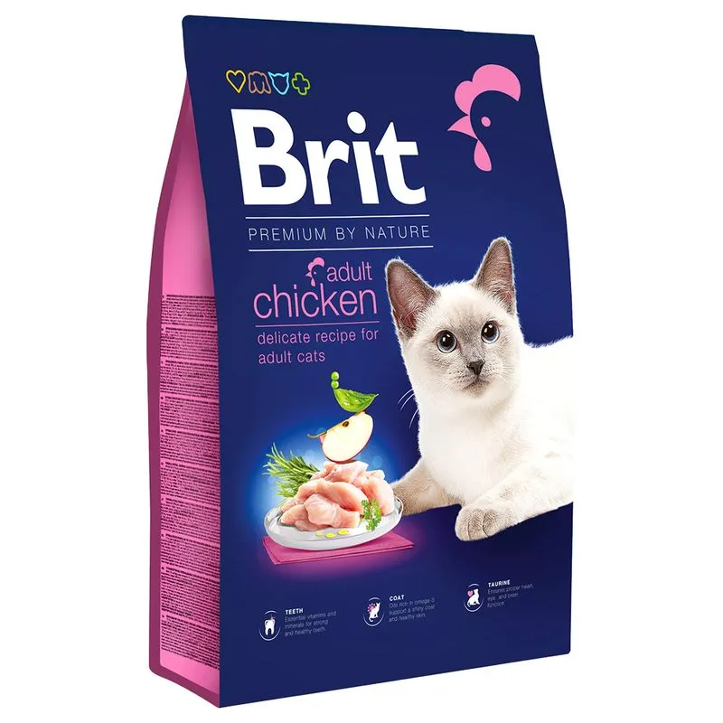 Brit Premium by Nature Cat Adult Pollo Crocchette gatto (Set %: 2 x 8 kg)