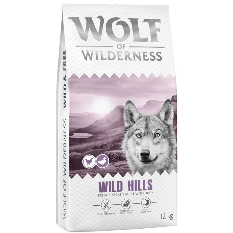 Wolf of Wilderness Adult "Wild Hills" - Anatra (Set %: 2 x 12 kg - NUOVA RICETTA!)