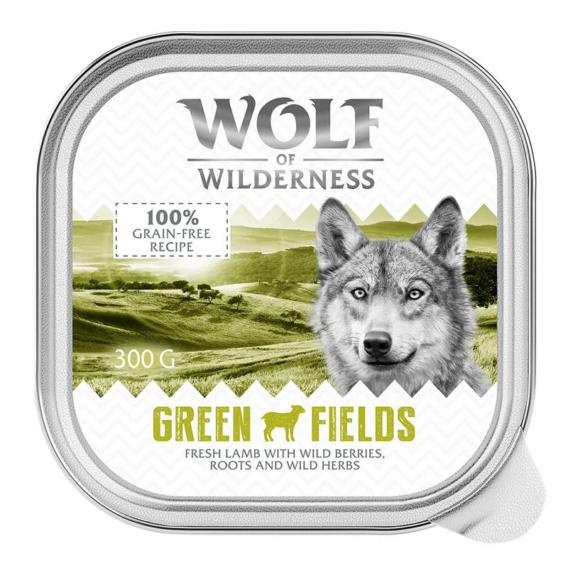 Wolf of Wilderness Adult 24 x 300 g (Green Fields - Agnello)