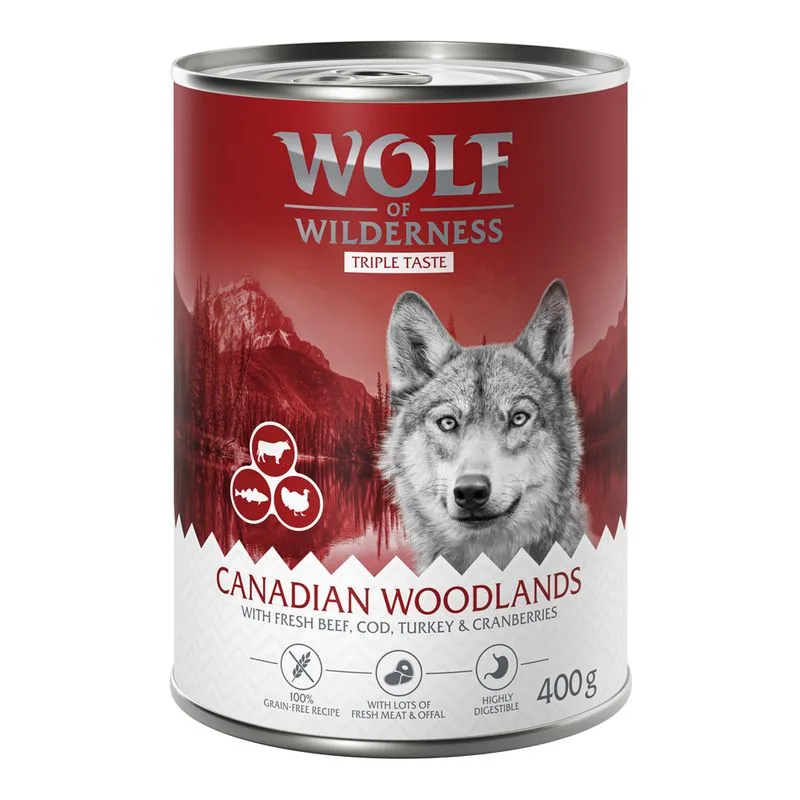 Wolf of Wilderness Adult 24 x 400 g umido Single Protein per cane (The Taste Of Canada)