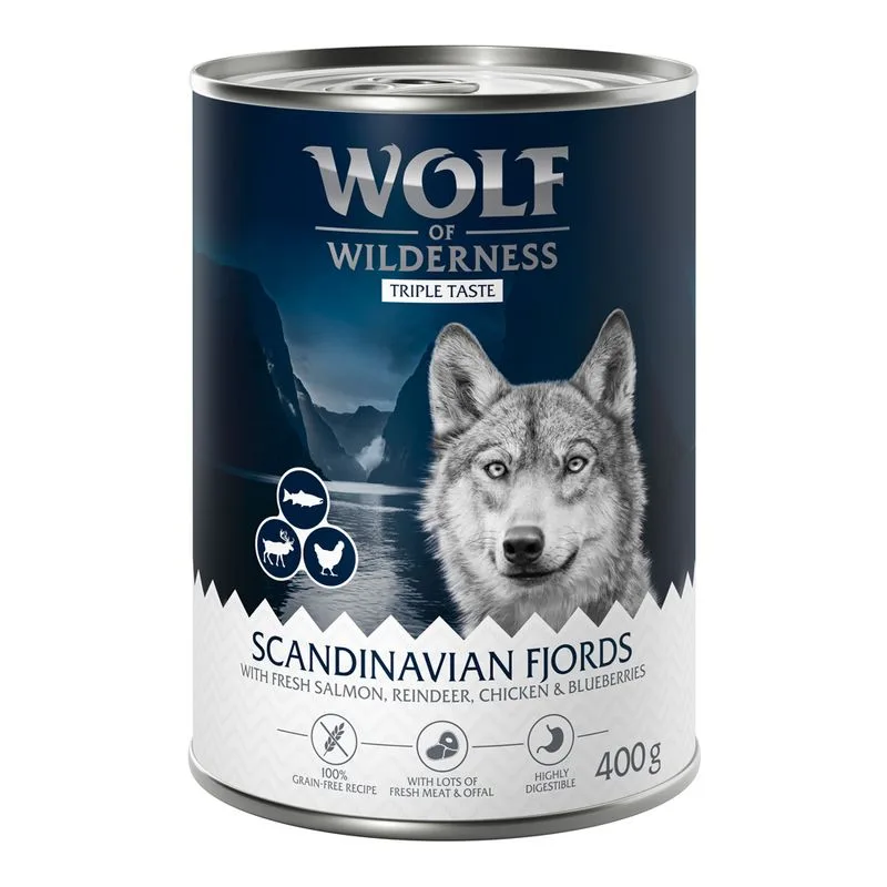 Wolf of Wilderness Adult 24 x 400 g umido Single Protein per cane (The Taste Of Scandinavia)