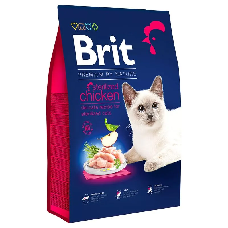 Brit Premium by Nature Cat Sterilized Pollo Crocchette gatto (Set %: 2 x 8 kg)