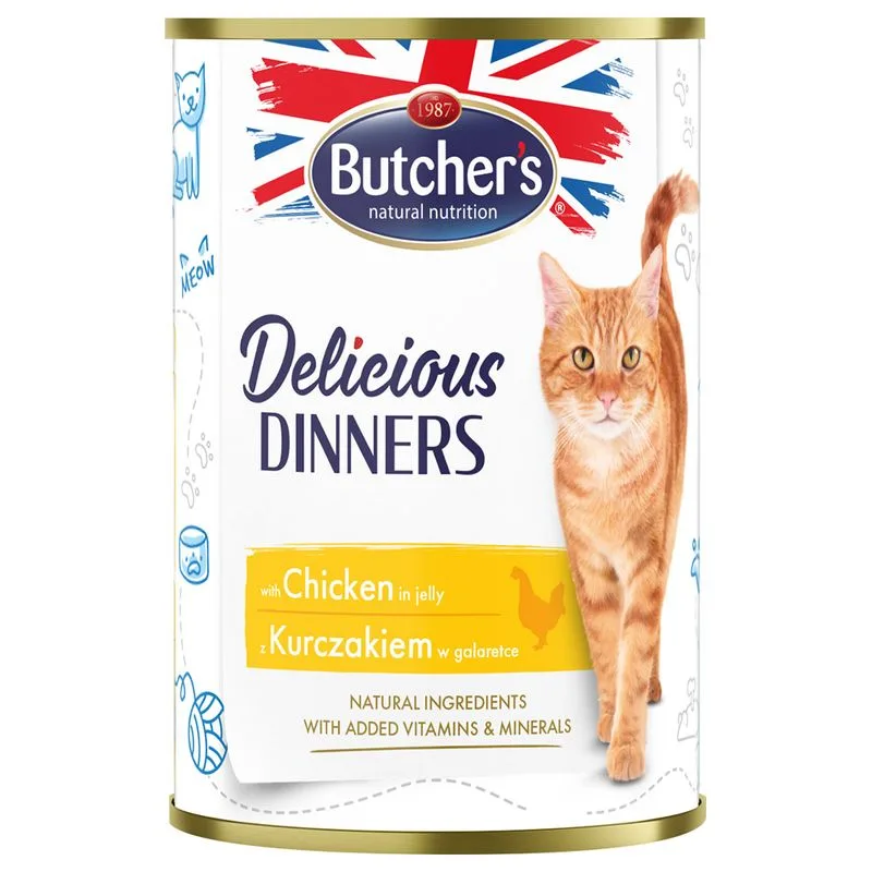 Confezione risparmio Butcher’s Delicious Dinners Gatto 48 x 400 g (Pollo)
