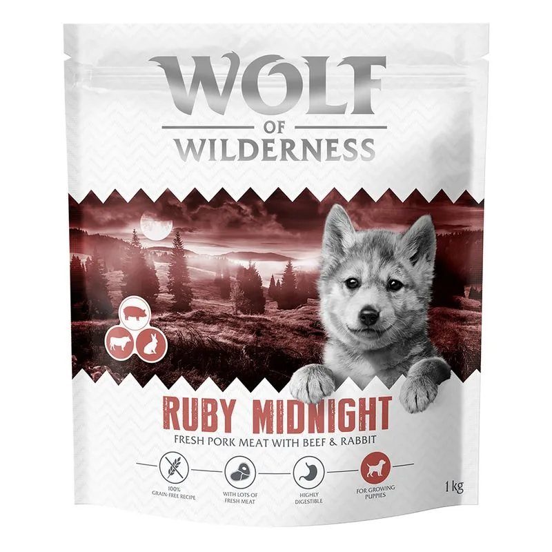 Wolf of Wilderness Junior "Ruby Midnight" Manzo & Coniglio Crocchette cane (5 kg (5 x 1 kg))