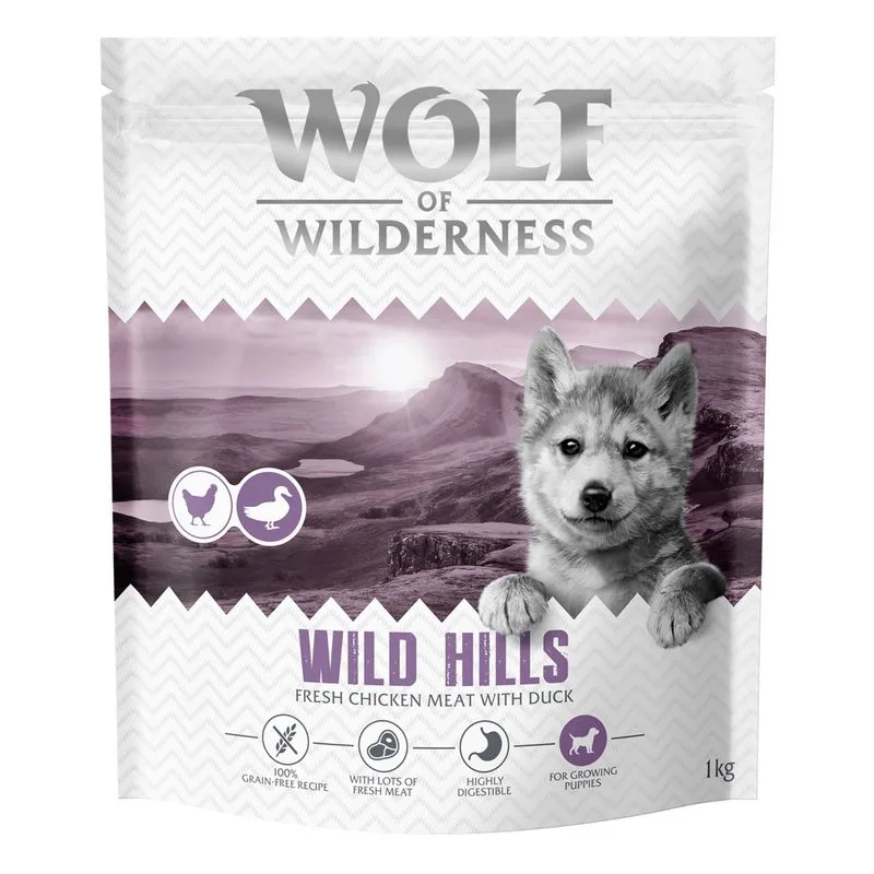 Wolf of Wilderness Junior "Wild Hills" - Anatra (4 kg (4 x 1 kg) - NUOVA RICETTA!)