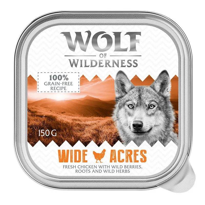 Wolf of Wilderness MINI Adult 24 x 150 g Alimento umido per cani (Wide Acres - Pollo)