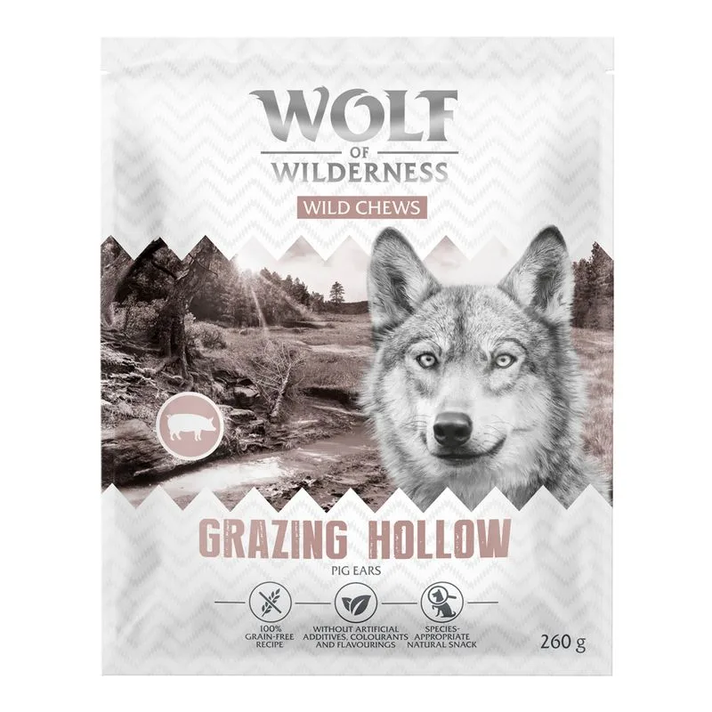 Wolf of Wilderness Orecchie di maiale "Grazing hollows" (Set %: 3 x 260 g)