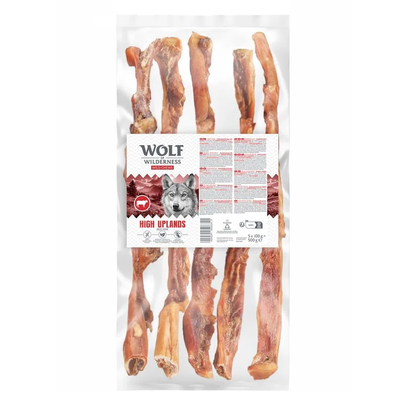 Wolf of Wilderness Pelle bovina extra lunga "High Uplands" (3 x 5 pz (3 x 500 g))