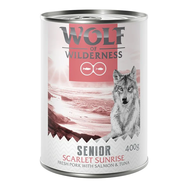 Wolf of Wilderness Senior "Red Meat" Scarlet Sunrise 6 x 400 g umido cane