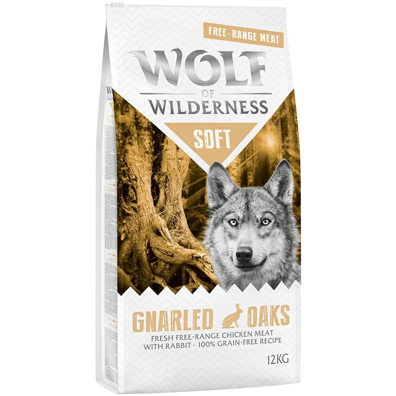 Wolf of Wilderness Soft - Gnarled Oaks Pollo allevato all'aperto & Coniglio (Set %: 2 x 12 kg)
