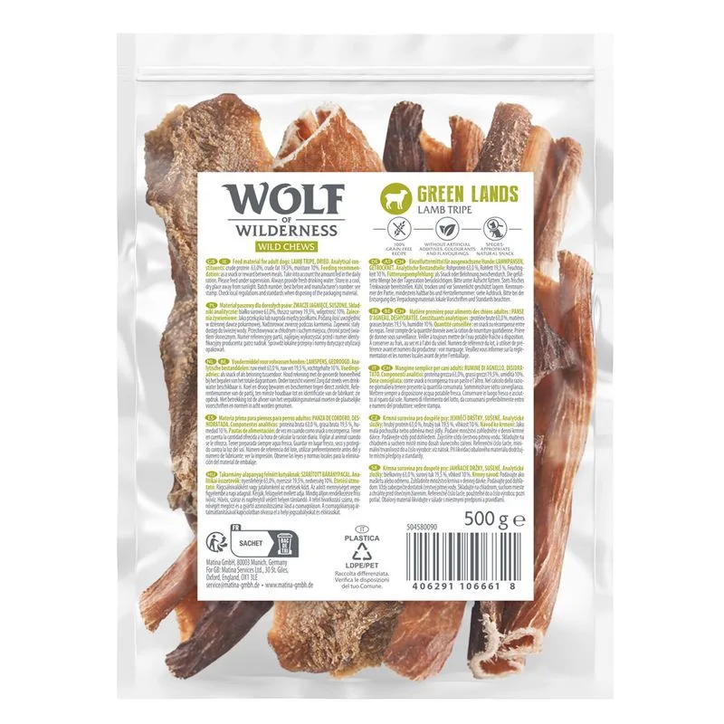 Wolf of Wilderness "Green Fields" Trippa di Agnello (3 x 500 g)