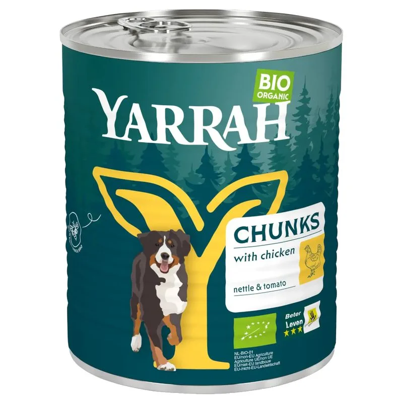 Yarrah Bio Bocconcini in Lattina 6 x 820 g (Pollo bio con Ortica bio & Pomodoro bio)