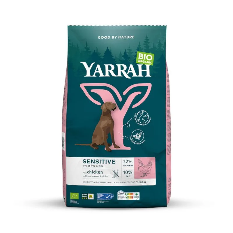 Yarrah Bio Sensitive con Pollo bio & Riso bio Crocchette per cane (Set %: 2 x 10 kg)