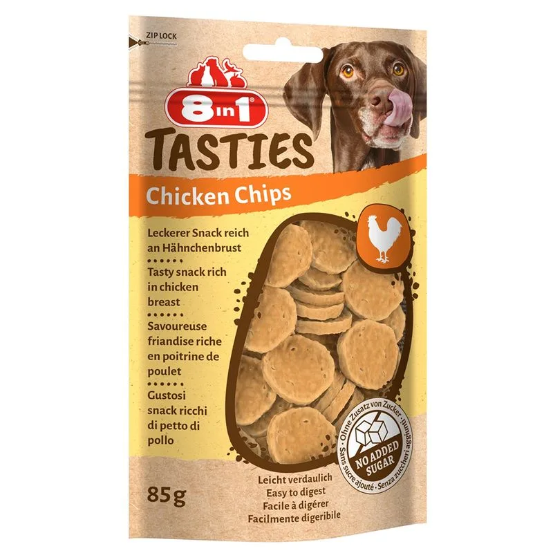 8in1 Tasties Chips di Pollo Snack per cani (Set %: 6 x 85 g)