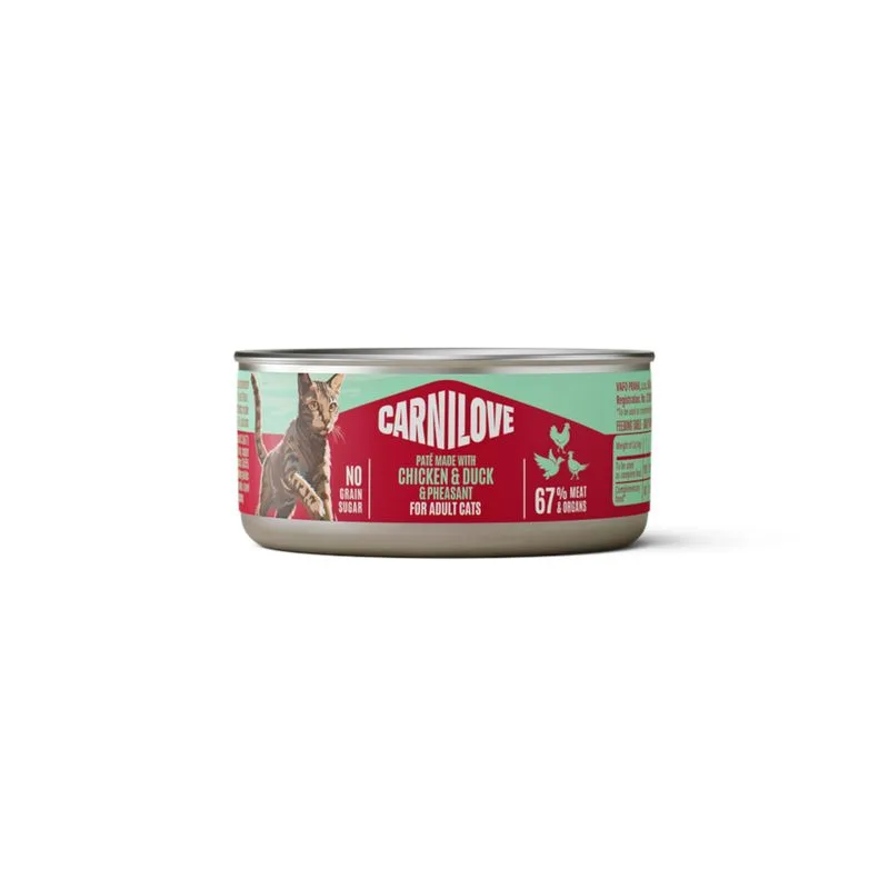 Carnilove Cat Paté 24 x 100 g (Pollo, Anatra & Fagiano)