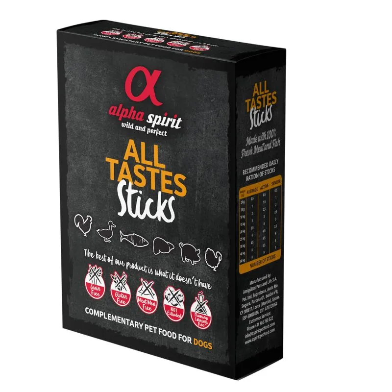 Alpha Spirit Sticks All 6 Tastes Pacco misto Snack per cani (Set %: 2 x 24 pz (6 gusti assortiti))