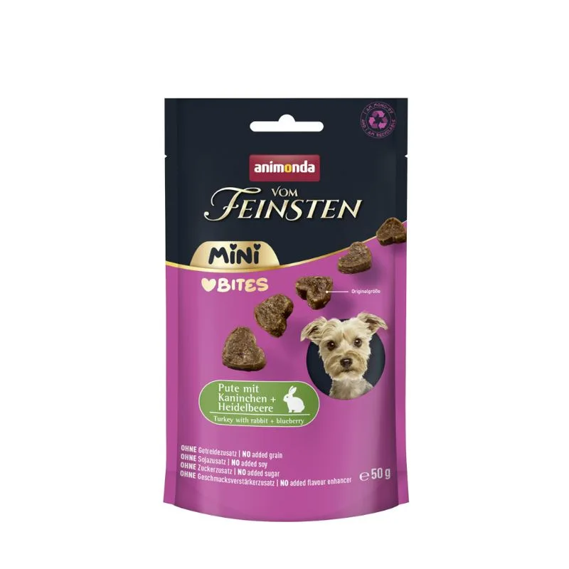 animonda vom Feinsten Adult Mini Bites (Set%: 10 x 50 g Tacchino con Coniglio e Mirtilli)