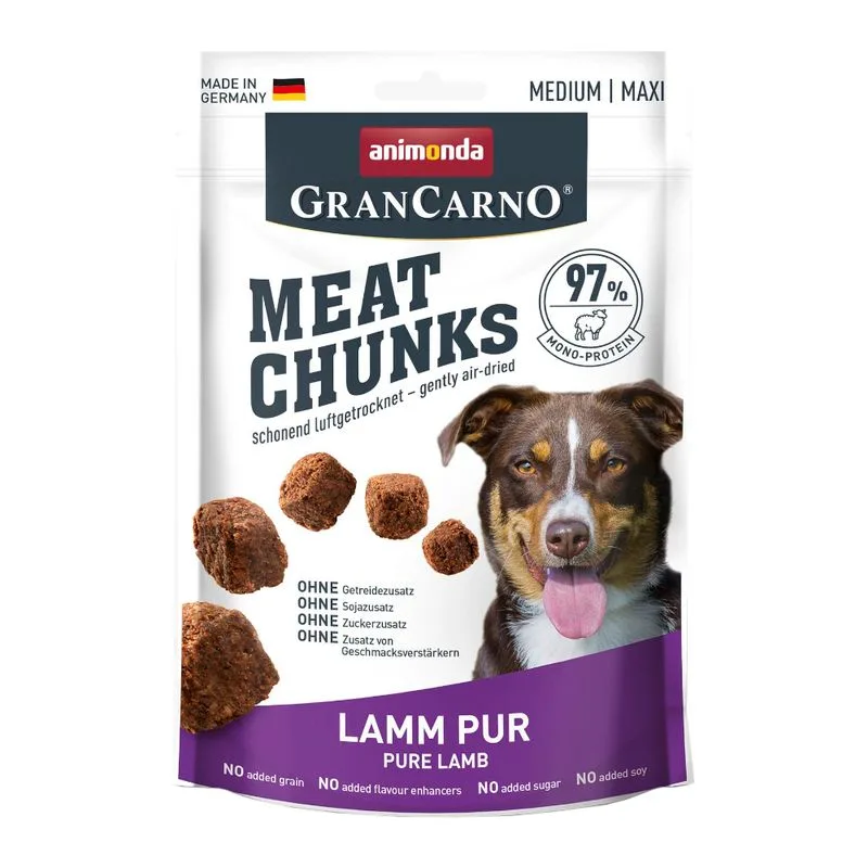 animonda Gran Carno Meat Chunks Medium / Maxi Snack per cani (80 g Agnello puro)
