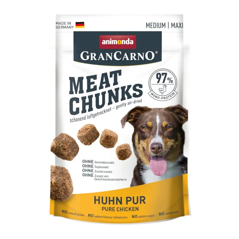 animonda Gran Carno Meat Chunks Medium / Maxi Snack per cani (Set %: 4 x 80 g Pollo puro)