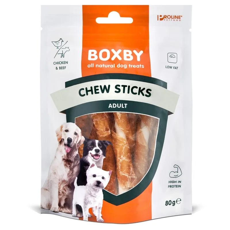 Boxby Adult Chew Stick con Pollo Snack per cani (Set %: 3 x 80 g)