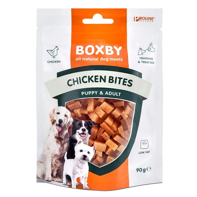 Boxby Chicken Bites Pollo & Pesce Snack per cani (Set %: 3 x 90 g)