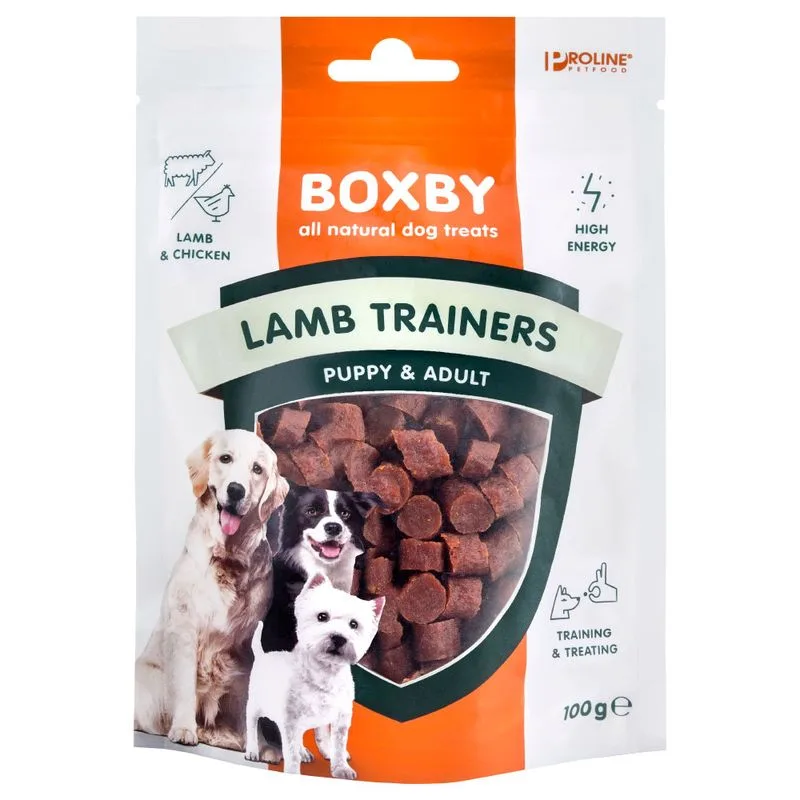 Boxby Puppy & Adult Lamb Trainer Snack per cani (Set %: 3 x 100 g)