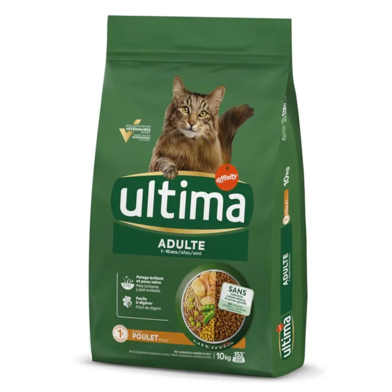 Multipack! 2 x Ultima Cat Crocchette per gatti (Adult Pollo (2 x 10))