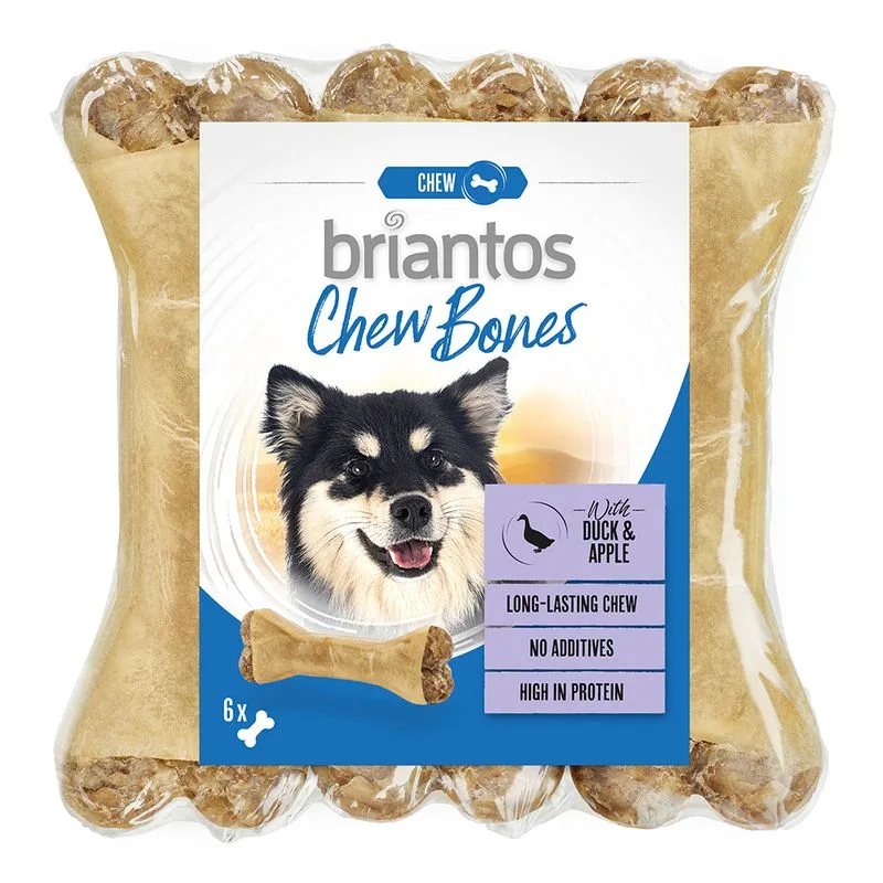 Briantos Chew Bones con Anatra e Mela Snack per cane (Set %: 12 x 12 cm (660 g))