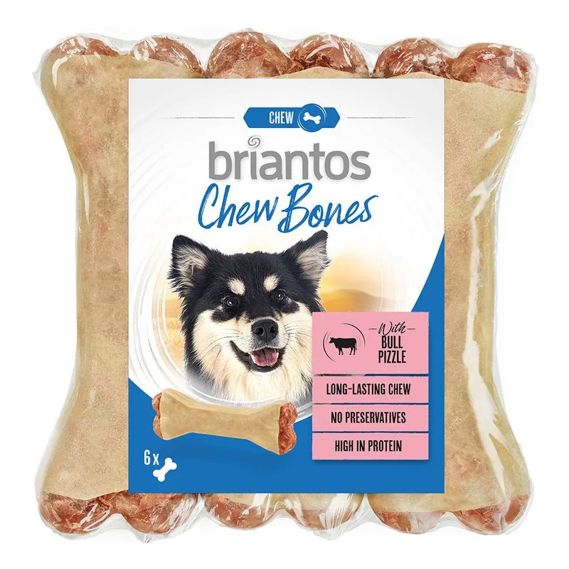Briantos Chew Bones con Nerbo di bue Snack per cane (Set %: 12 x 12 cm (660 g))