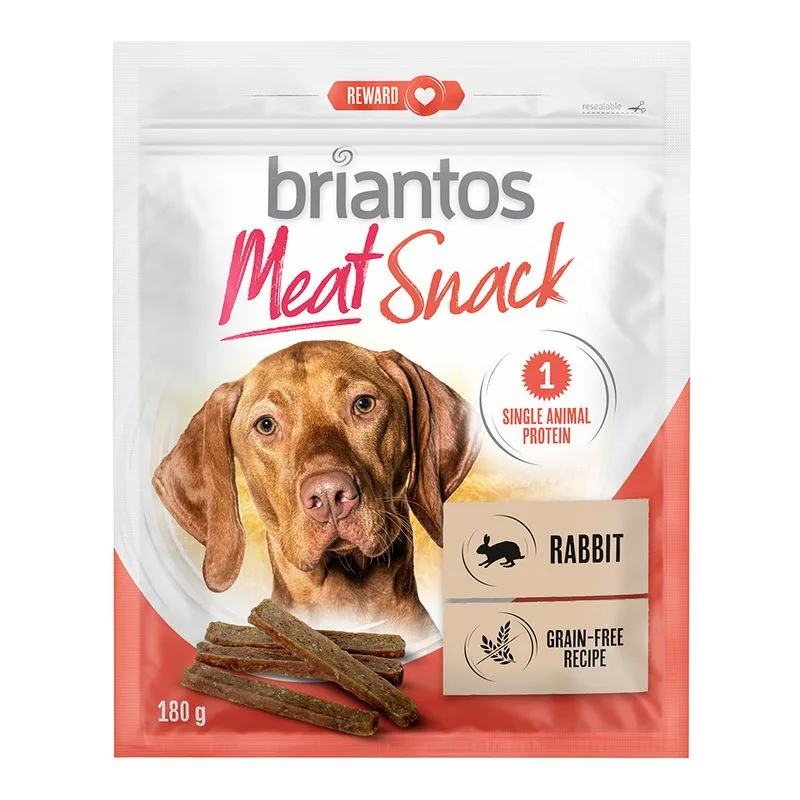 Briantos Meat Snack Strisce di Anatra o Coniglio per cani (Set %: 2 x 180 g Coniglio)